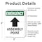Signmission Assembly Point (Up Arrow) With Symbol, 3.5 in W x Rectangle, Vinyl Decal OS-2PACK-EM-D-35-V-10432 - alternate 3